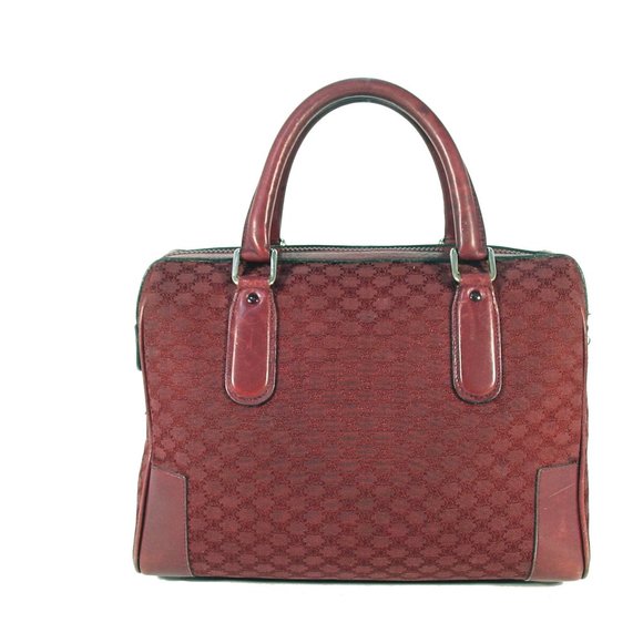 CELINE Vintage Bordeaux Macadam Canvas Boston Bag - Picture 2 of 13